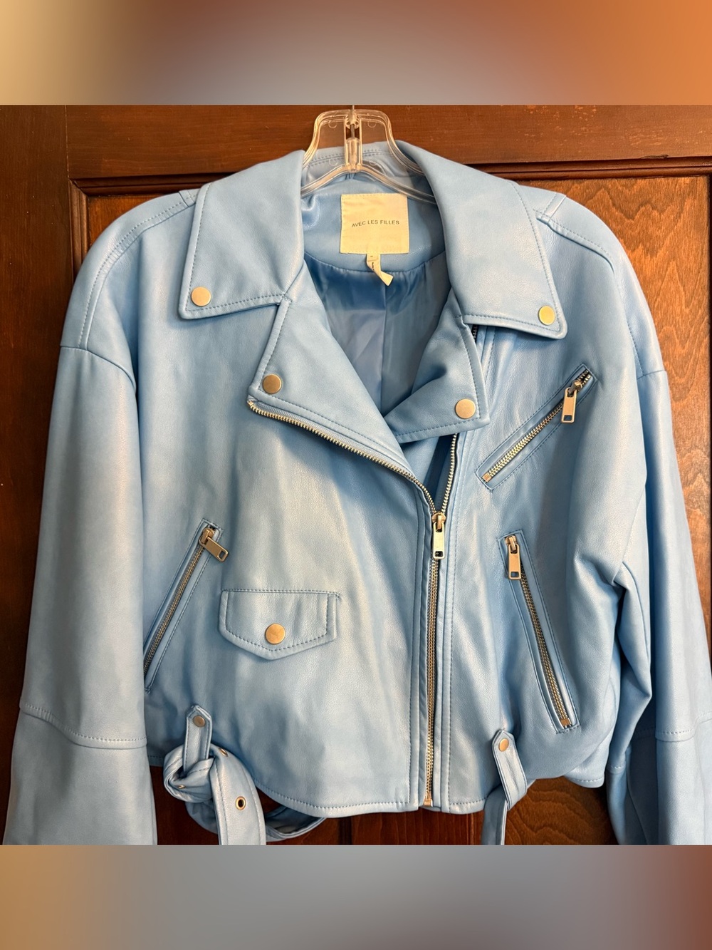 Avec Les Filles Cobalt Blue Moto Jacket in Like New